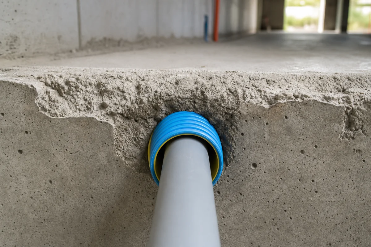 passage tuyaux pvc dans dalle béton